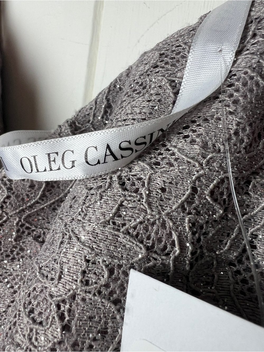 OLEG CASSINI Off-the-Shoulder Three-Quarter Sleeve Lace Sheath NWT - Picture 5 of 16